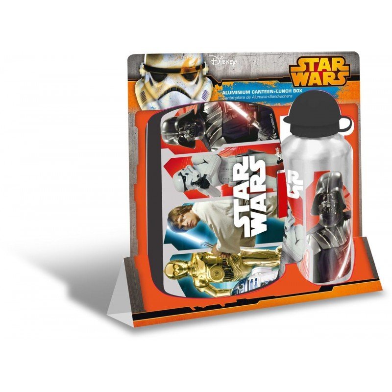 DIVERSE Set recipient apa Al 500ml si cutie pranz Star Wars gri