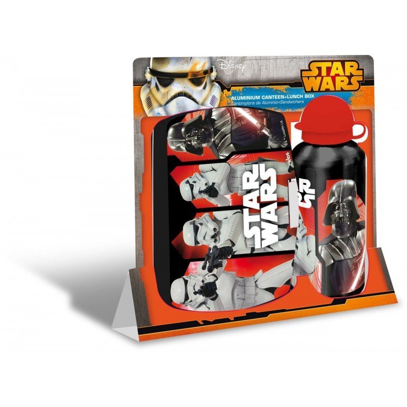 DIVERSE Set recipient apa Al 500ml si cutie pranz Star Wars rosu