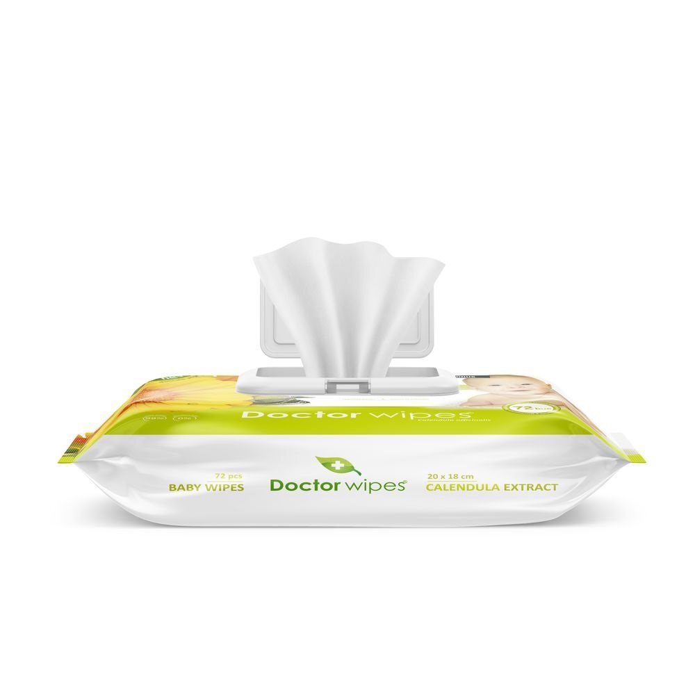 DOCTOR WIPES Servetele umede cu extract de Galbenele 72 bucati in cutie cu capac