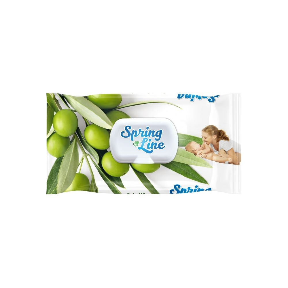 DOCTOR WIPES Servetele umede cu extract din ulei de masline Spring Line Pop Up 72 bucati in cutie cu capac