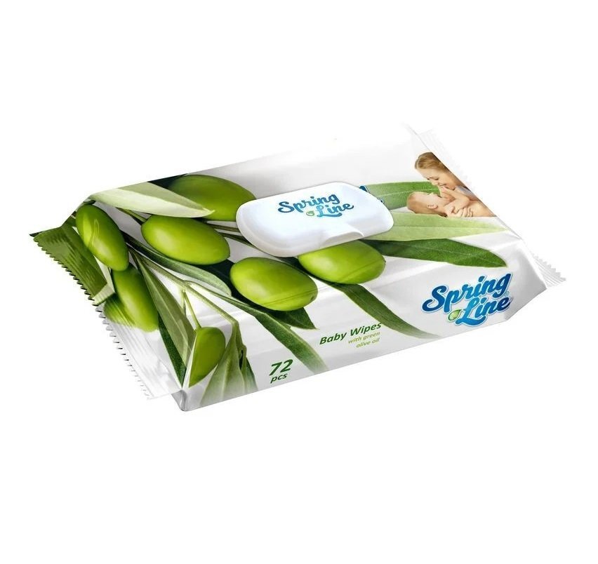 DOCTOR WIPES Servetele umede cu extract din ulei de masline Spring Line Pop Up 72 bucati in cutie cu capac