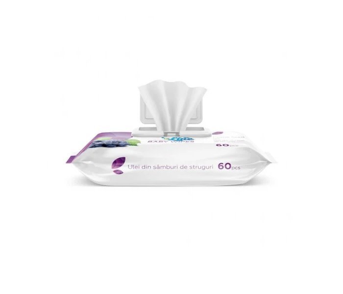 DOCTOR WIPES Servetele umede cu ulei din samburi de struguri Grapes 60 bucati in cutie cu capac