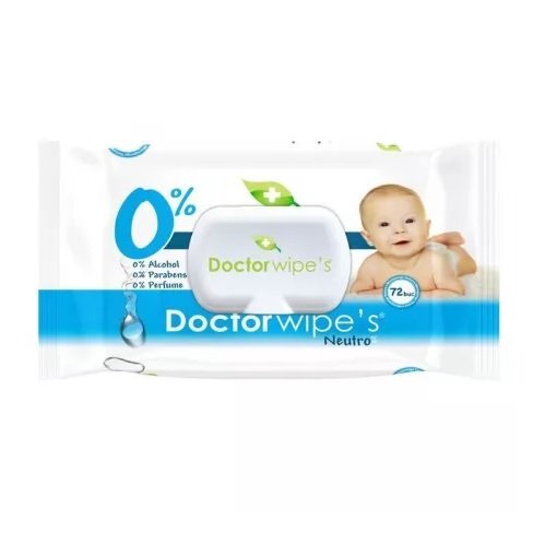 DOCTOR WIPES Servetele umede fara alcool si parfum Neutro Baby 72 bucati in cutie cu capac