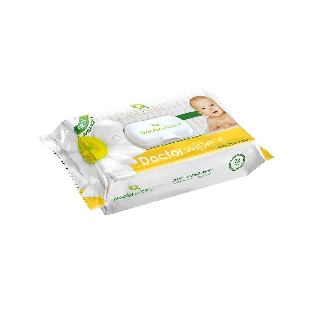 DOCTOR WIPES Servetele umede Jumbo Pack cu extract de Musetel 72 bucati in cutie cu capac