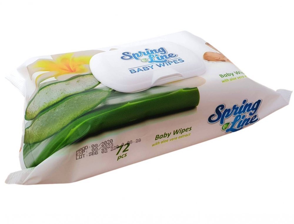 DOCTOR WIPES Servetele umede pentru bebelusicopii Spring Line Pop Up cu Aloe 120 bucati ambalaj cu capac