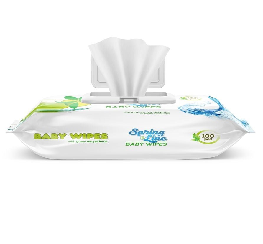 DOCTOR WIPES Servetele umede Spring Line Pop Up 100 bucati cu parfum Ceai verde ambalaj cu capac