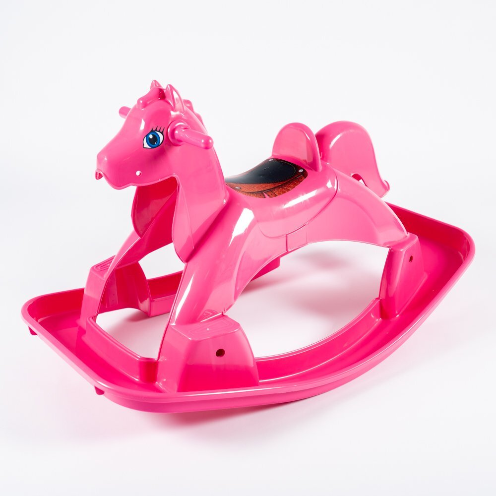 Doloni Calut balansoar pentru copii Pink design ergonomic cu manere de siguranta si sezut confortabil dimensiune 89.7 x 53.1 x 55 cm