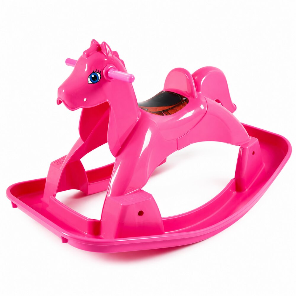 Doloni Calut balansoar pentru copii Pink design ergonomic cu manere de siguranta si sezut confortabil dimensiune 89.7 x 53.1 x 55 cm