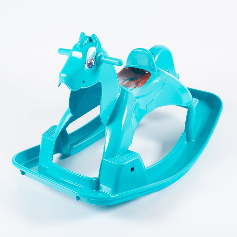 Doloni Calut balansoar pentru copii Turquoise design ergonomic cu manere de siguranta si sezut confortabil dimensiune 89.7 x 53.1 x 55 cm