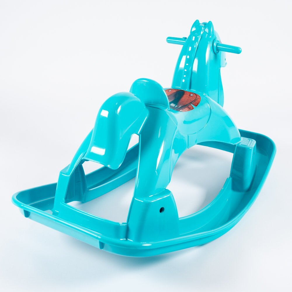 Doloni Calut balansoar pentru copii Turquoise design ergonomic cu manere de siguranta si sezut confortabil dimensiune 89.7 x 53.1 x 55 cm