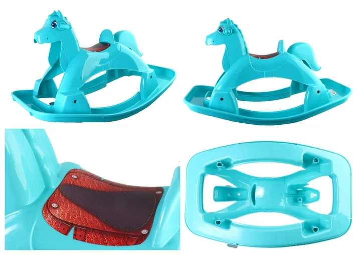 Doloni Calut balansoar pentru copii Turquoise design ergonomic cu manere de siguranta si sezut confortabil dimensiune 89.7 x 53.1 x 55 cm