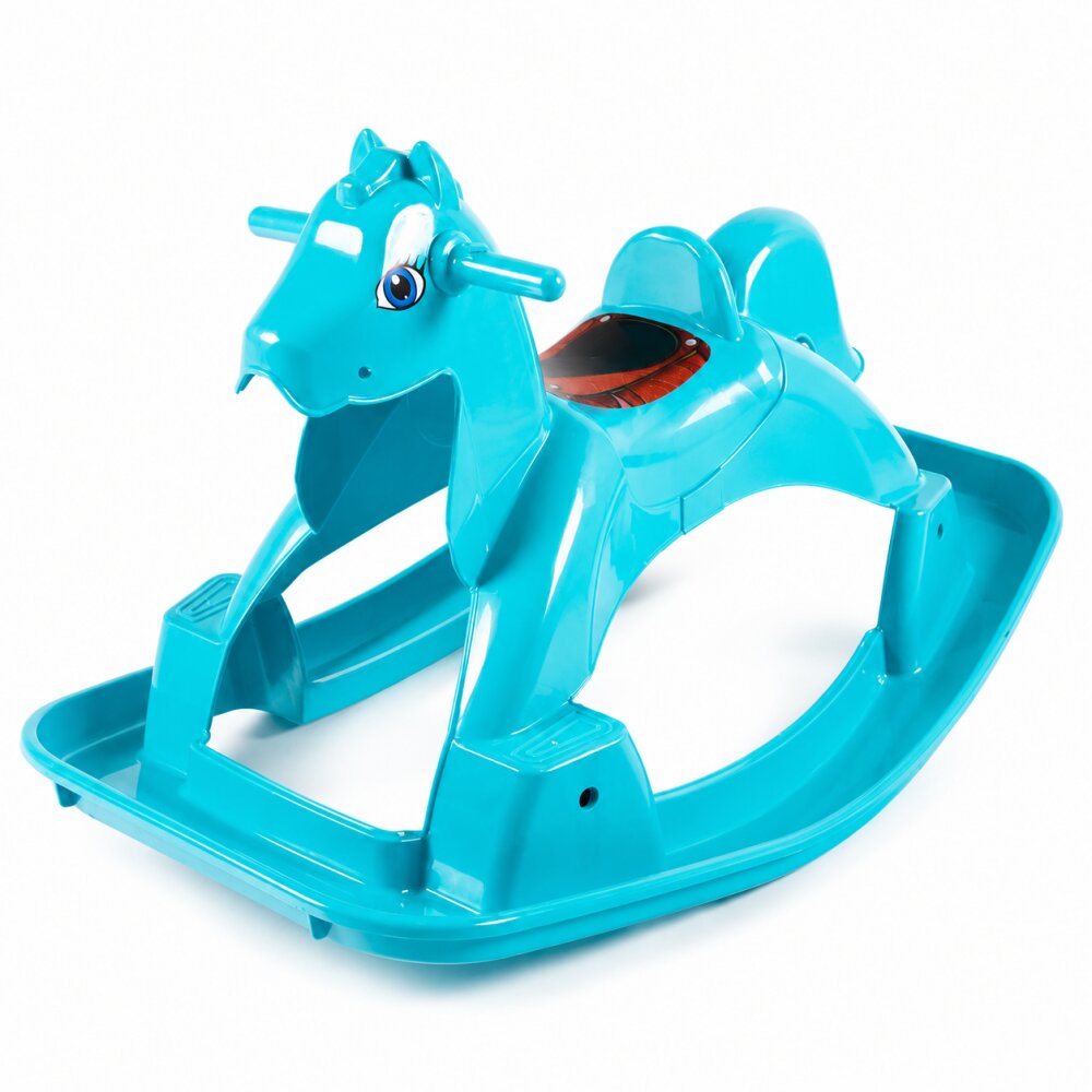 Doloni Calut balansoar pentru copii Turquoise design ergonomic cu manere de siguranta si sezut confortabil dimensiune 89.7 x 53.1 x 55 cm