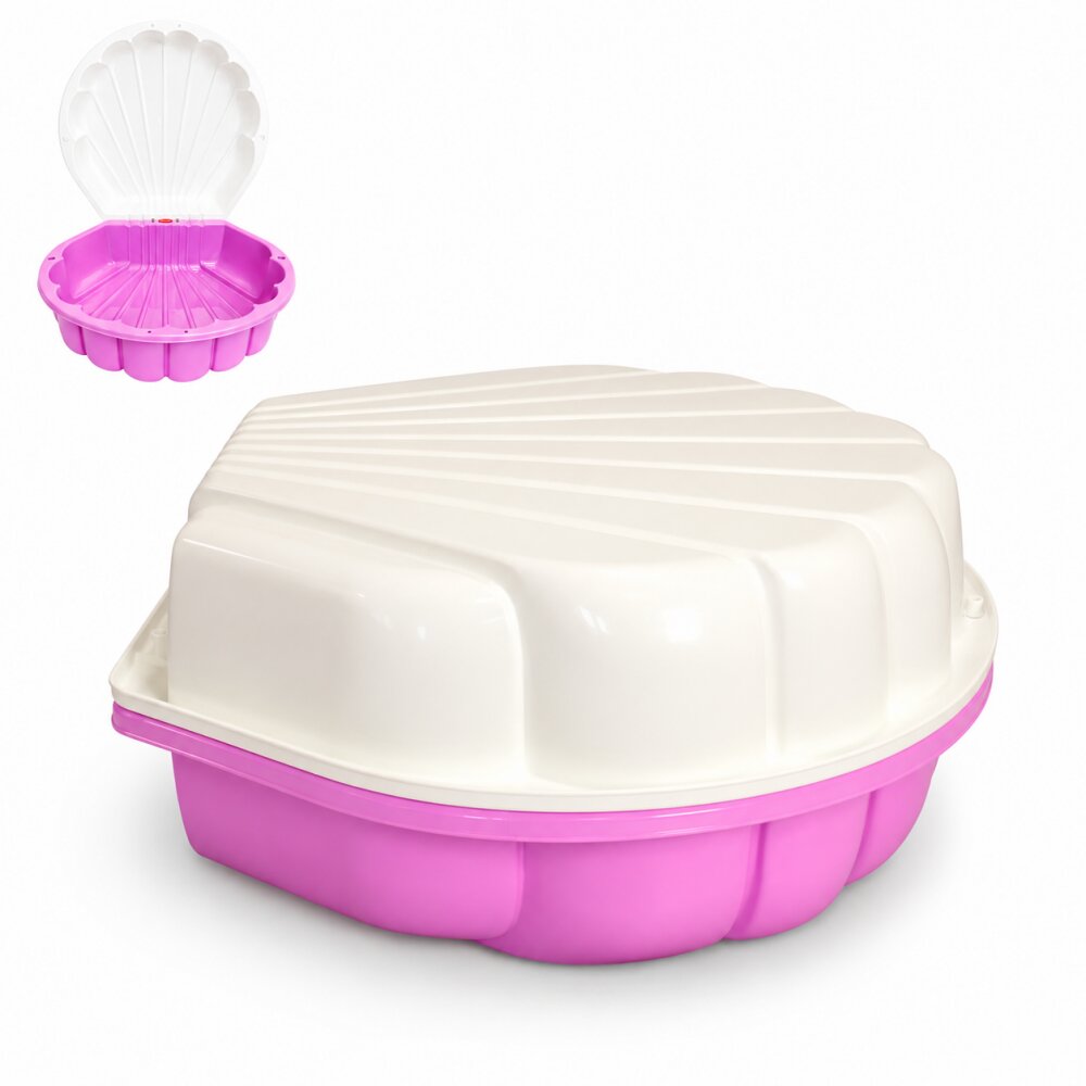 Doloni Capsula de joaca 2-in-1 Piscina si Nisipar pentru copii PinkWhite Shell dimensiune 79.5 x 86 x 37.7 cm