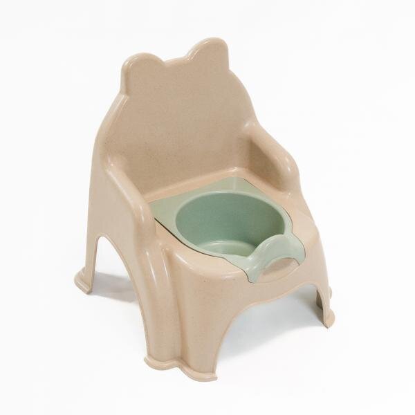 Doloni Olita pentru copii BeigeBrown Tiger design robust cu spatar inalt cotiere si vas colector detasabil dimensiune 38 x 29 x 30 cm
