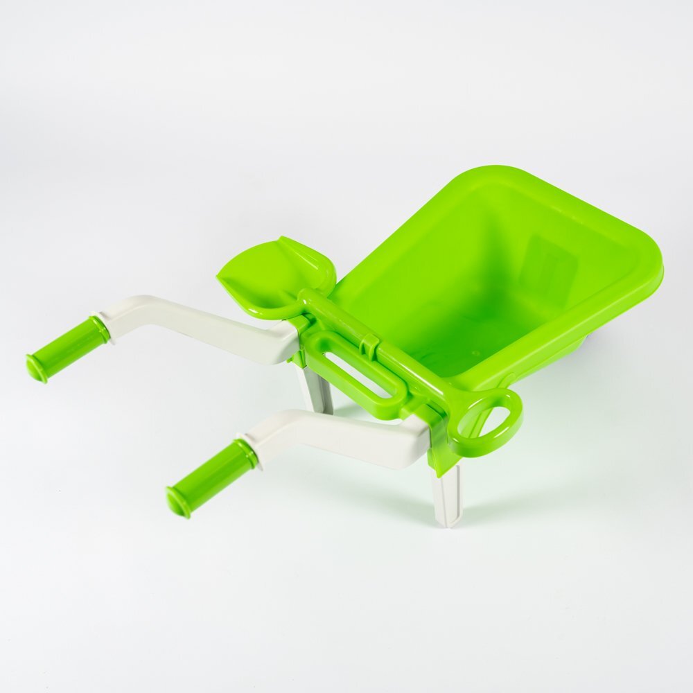 Doloni Roaba de jucarie pentru copii Green cu manere ergonomice si lopata de lucru inclusa dimensiune 87 x 50 x 38 cm