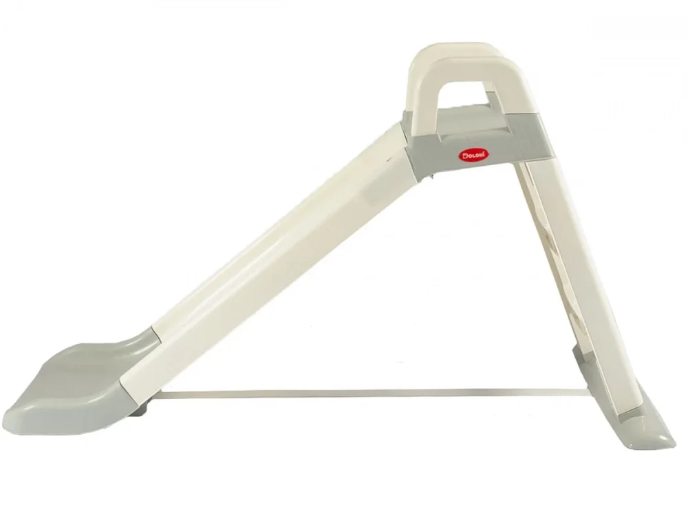 Doloni Tobogan pentru copii WhiteGrey cu trepte si manere de sustinere dimensiune 144.5 x 60.2 x 79.2 cm
