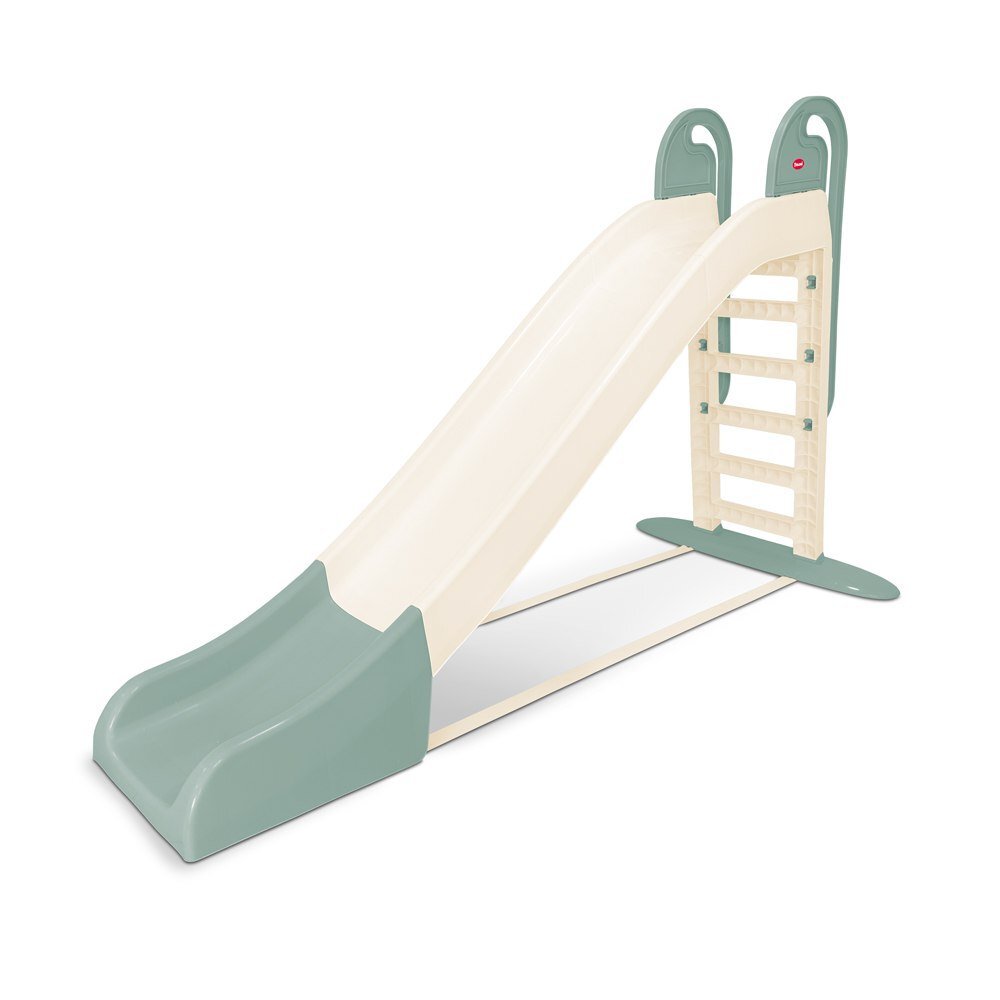 Doloni Tobogan pentru copii XXL WhiteGreen cu trepte si manere ergonomice de sustinere dimensiune 243.8 x 100 x 149.3 cm
