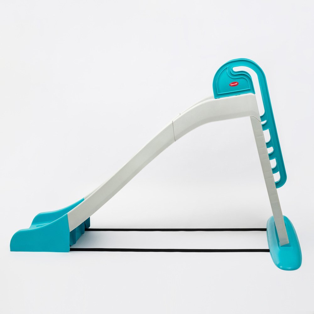 Doloni Tobogan pentru copii XXL WhiteTurquoise cu trepte si manere ergonomice de sustinere dimensiune 243.8 x 100 x 149.3 cm