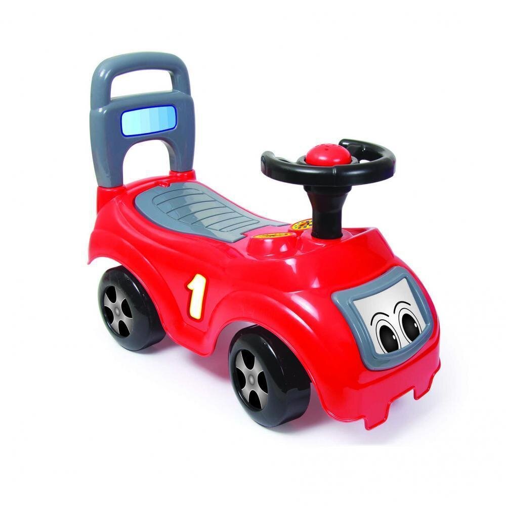 DOLU Masina Ride-On fara pedale rosie de la 12 luni cu spatiu de depozitare sub scaun destinata copiilor cu o greutate de maxim 23 kg