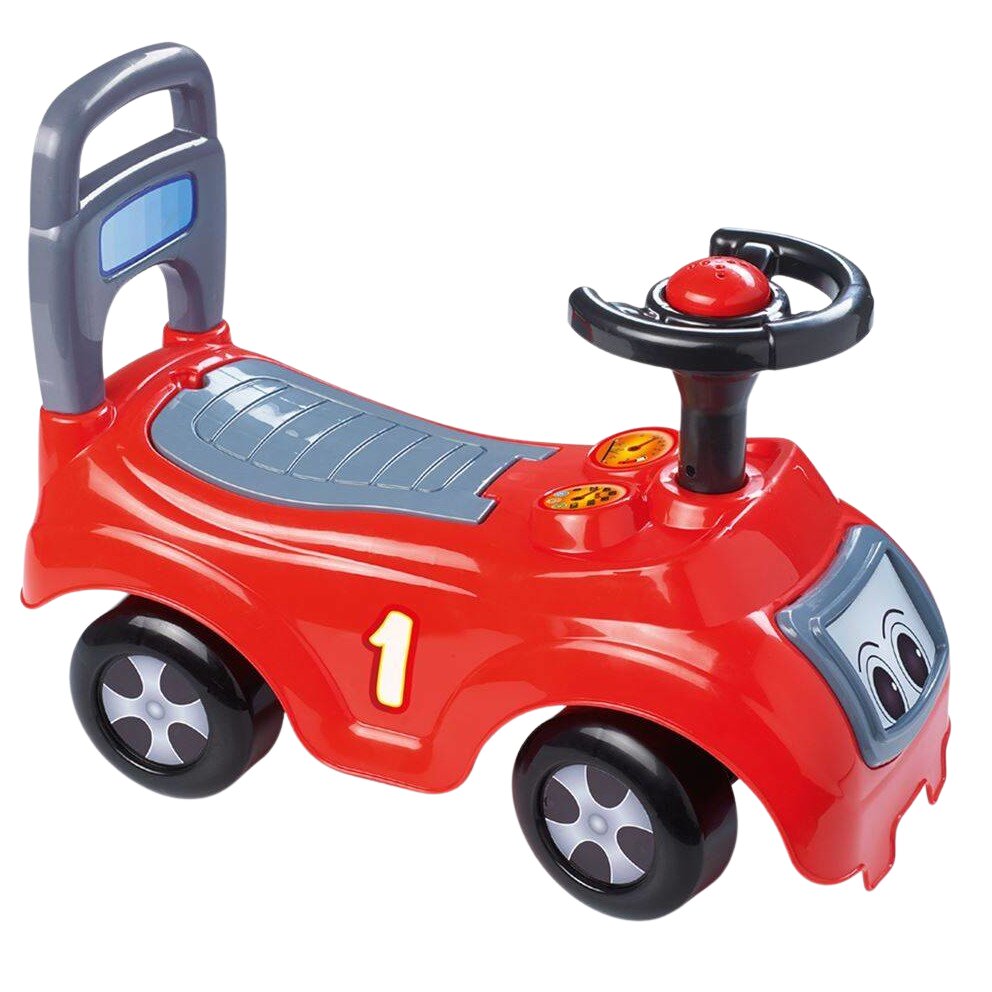 DOLU Masina Ride-On fara pedale rosie de la 12 luni cu spatiu de depozitare sub scaun destinata copiilor cu o greutate de maxim 23 kg