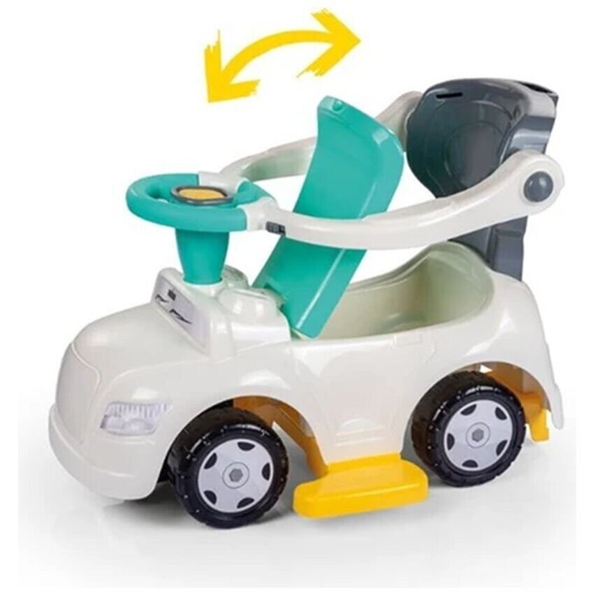 DOLU Masinuta pentru copii 4 in 1 Step car Pastel cu maner detasabil sunete spatiu depozitare sub scaun suport pentru picioare detasabil bara de protectie