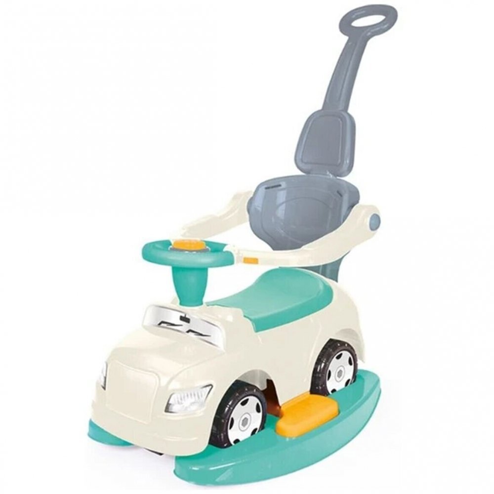 DOLU Masinuta pentru copii 4 in 1 Step car Pastel cu maner detasabil sunete spatiu depozitare sub scaun suport pentru picioare detasabil bara de protectie