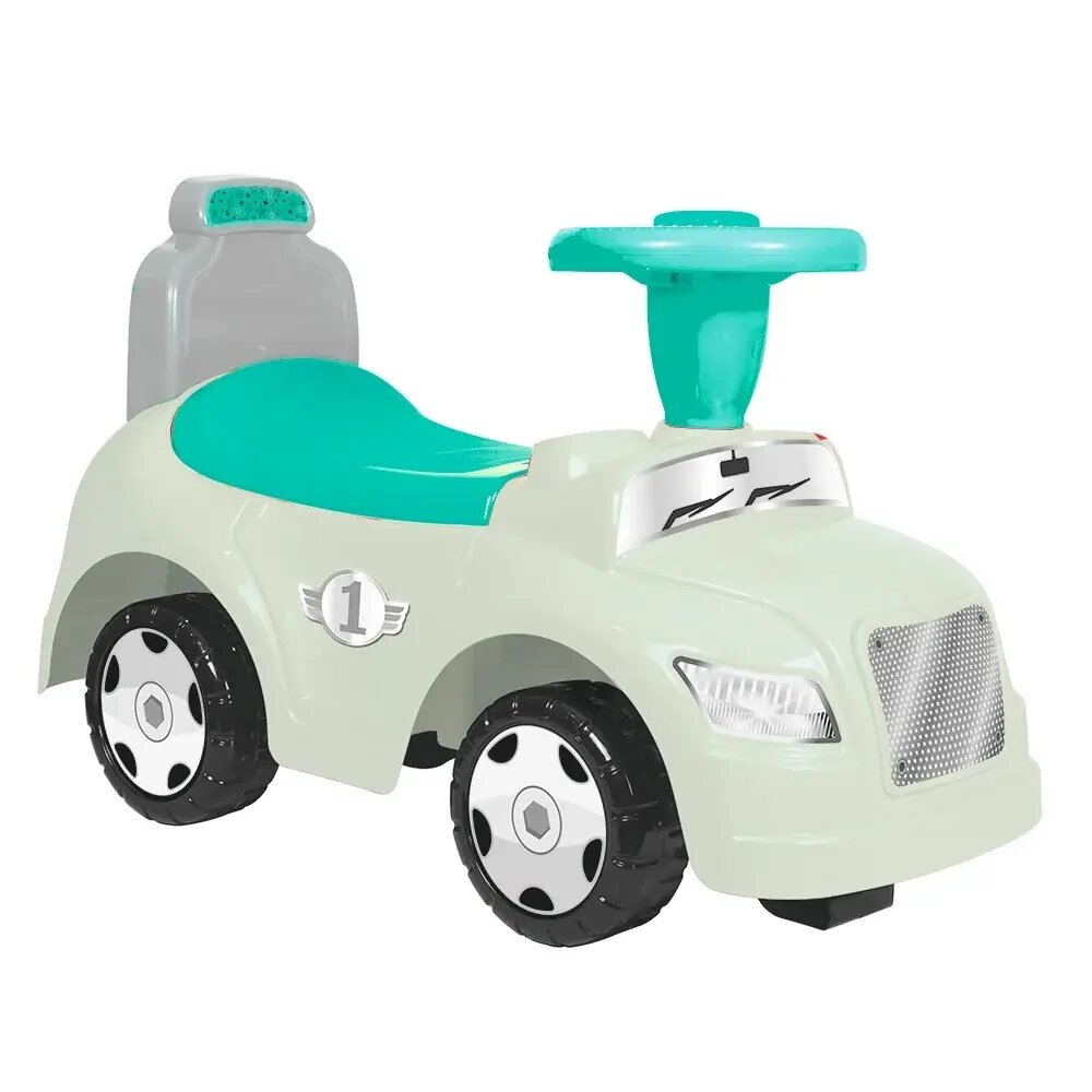 DOLU Masinuta pentru copii fara pedale Step Car Pastel 2 in 1 cu spatar si spatiu de depozitare sub scaun volan cu sunet de la 12 luni pana la 23 kg