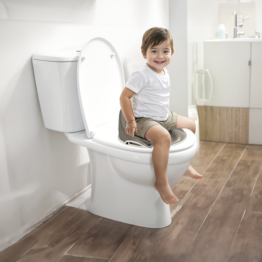 Dolu Nuve Reductor pentru toaleta anitderapant gri design ergonomic manere laterale si spatar inalt