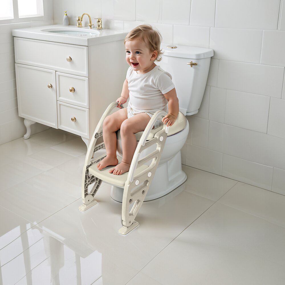 Dolu Nuve Reductor pentru toaleta cu scarita bej design ergonomic si suporti antiderapanti
