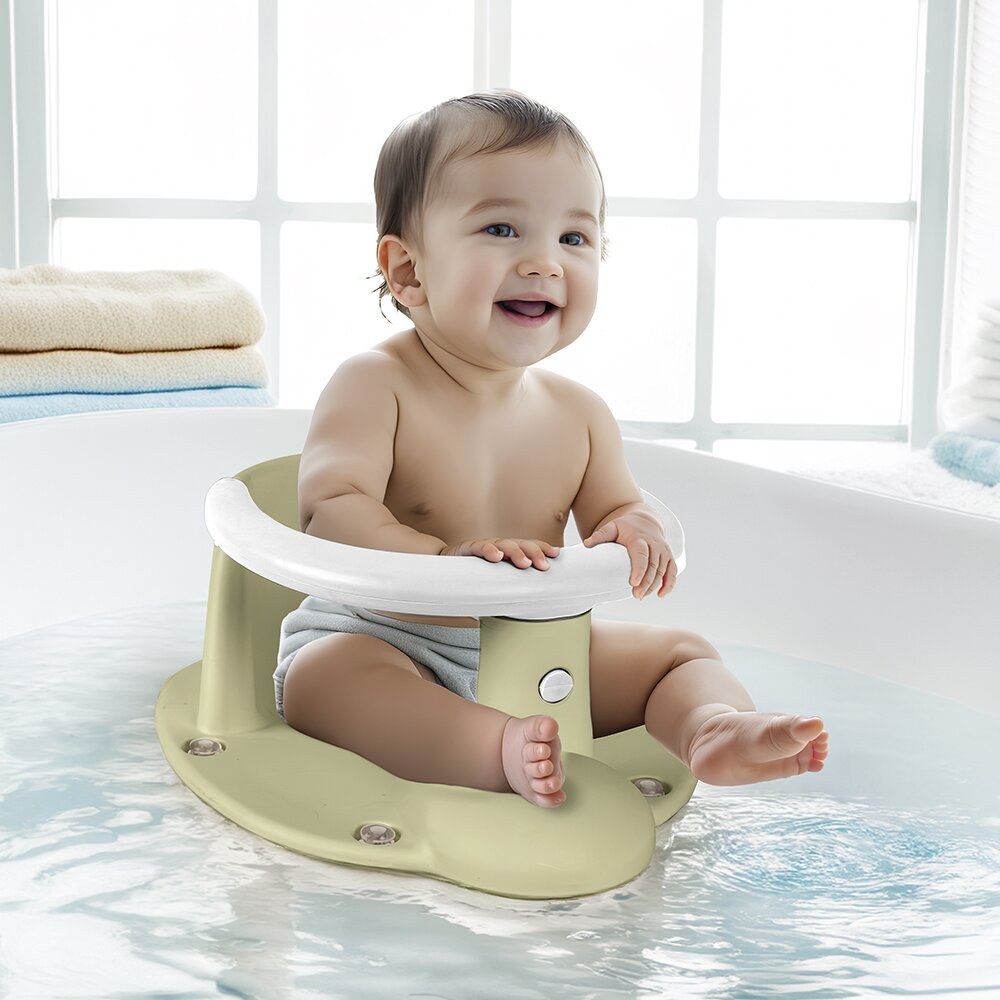 Dolu Nuve Scaun de baie pentru bebelusi design ergonomic greutate suportata 15 kg 6 luni+ verde eco
