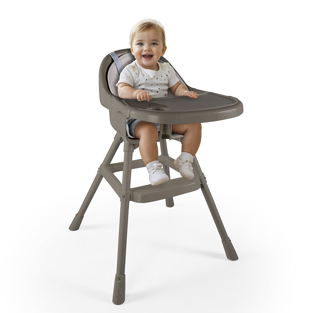 Dolu Nuve Scaun de masa premium cu perna gricentura de siguranta in 3 puncte perna moale si ergonomica tava detasabila greutate suportata 15 kg