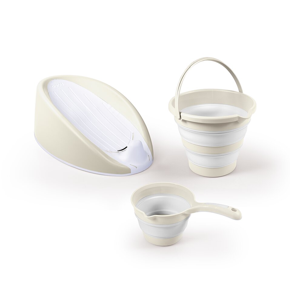 Dolu Nuve Set 3 in 1 cu suport anatomic pentru cadita cana si galetusa cu design pliabil bej