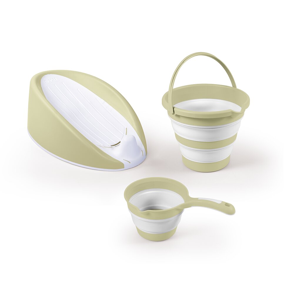 Dolu Nuve Set 3 in 1 cu suport anatomic pentru cadita cana si galetusa cu design pliabil verde eco