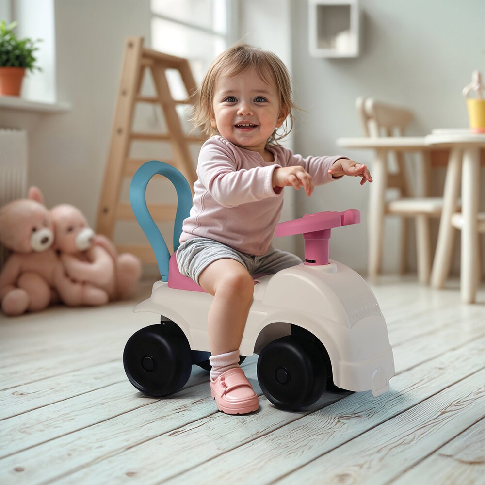 DOLU Ride-On fetite fara pedale Foot to Floor albroz cu volan spatar cu posibilitatea de impingere spatiu de depozitare claxon