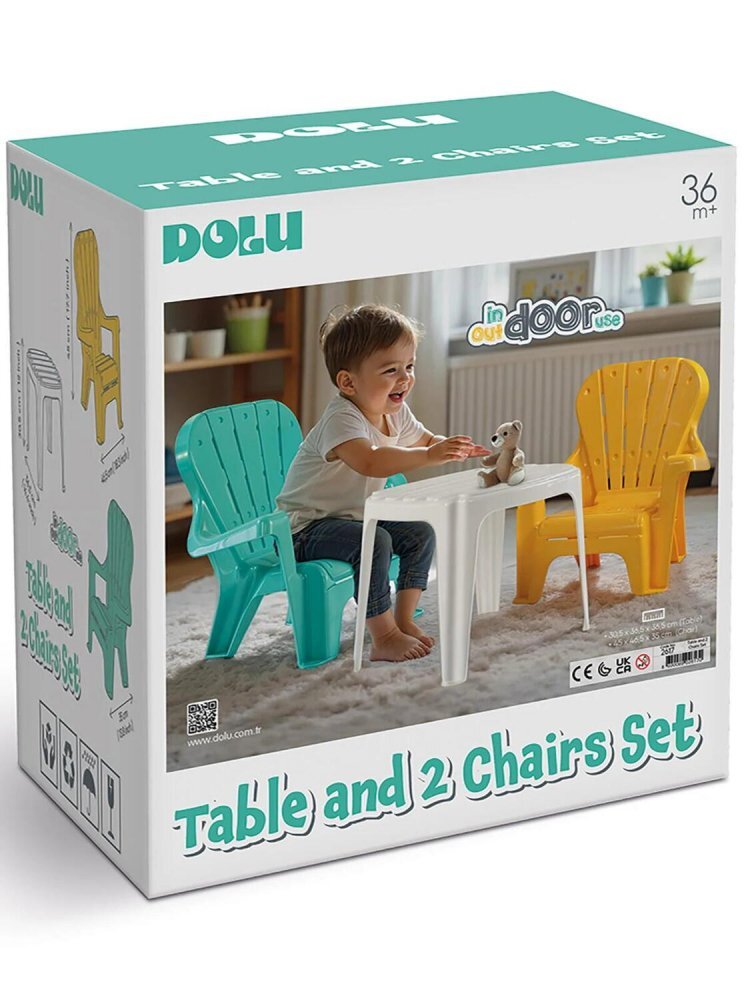 DOLU Set de masa cu scaune pentru copii Pastel