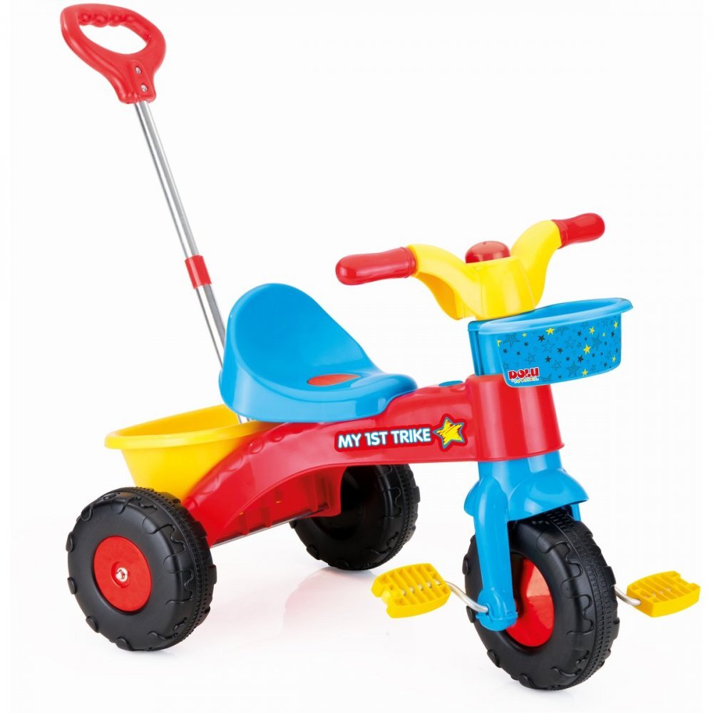 DOLU Ticicleta pentru copii cu maner de control pentru parinte functie free wheel claxon si cosulet accesorii