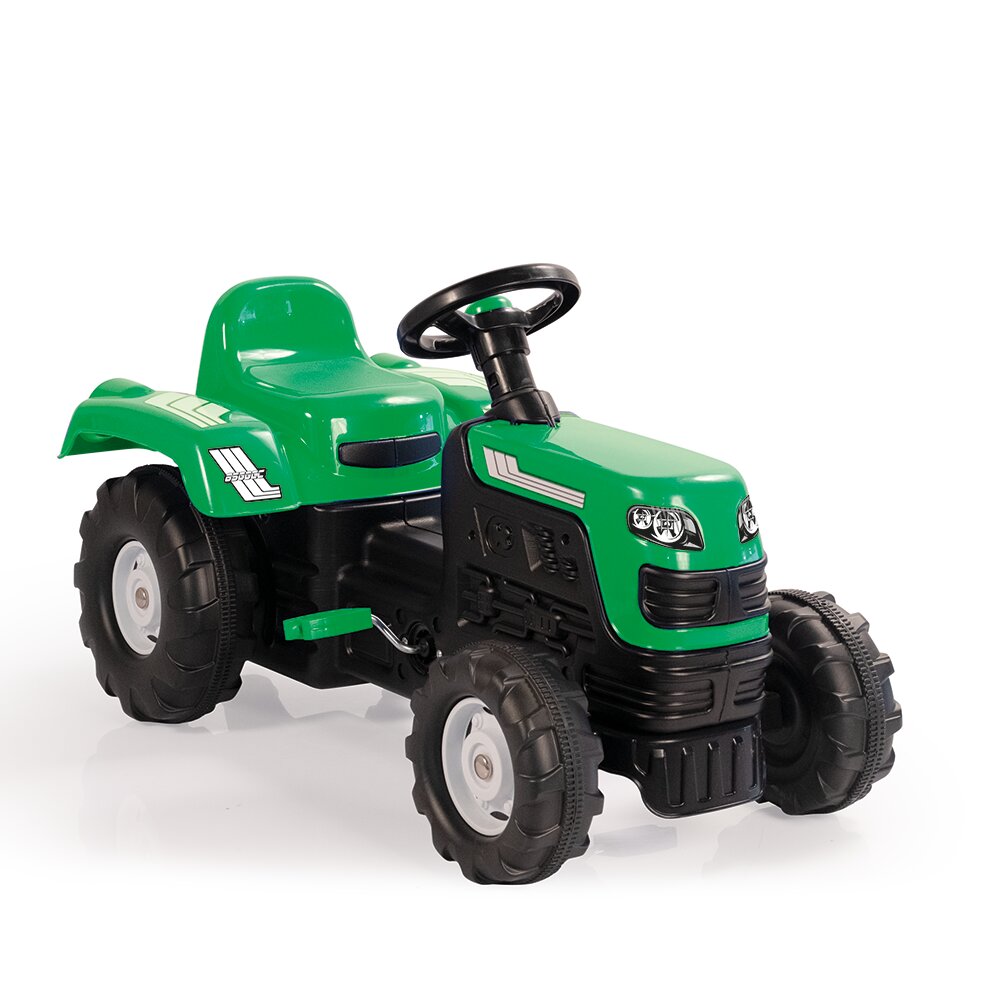 DOLU Tractor cu pedale pentru copii verde cu volan si claxon greutate admisa 35 kg dimensiune 53x45x83 cm