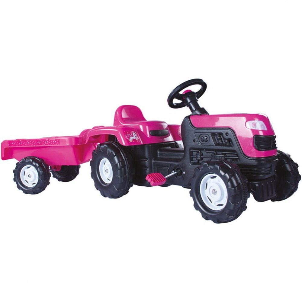 DOLU Tractor cu pedale si remorca Unicorn