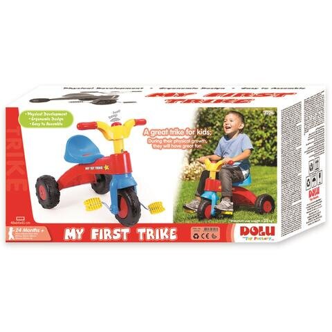 DOLU Tricicleta pentru copii Colorata cu pedale claxon si greutate maxima suportata 30 kg
