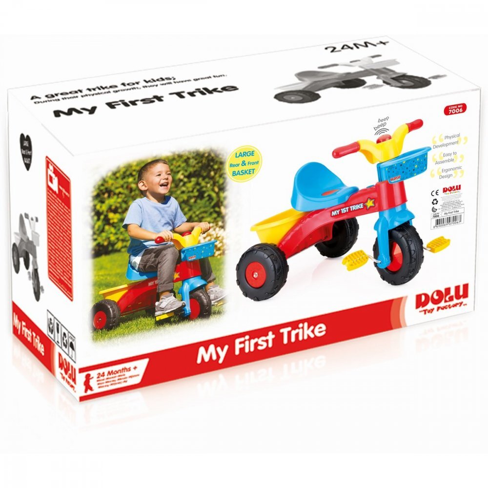 DOLU Tricicleta pentru copii cu pedale varsta 2 ani+ claxon si greutate maxim suportata 30 kg
