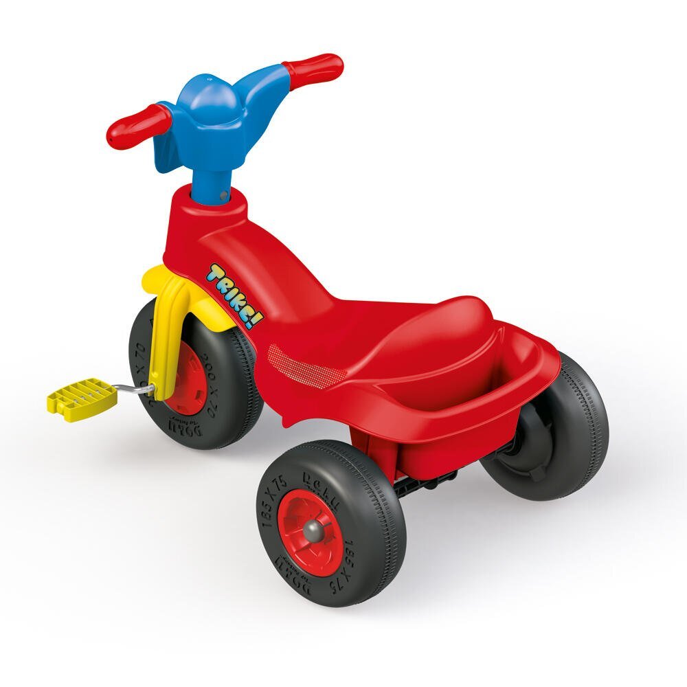 DOLU Tricicleta pentru copii Multicolor din plastic cu roti late si cosulet pentru accesorii