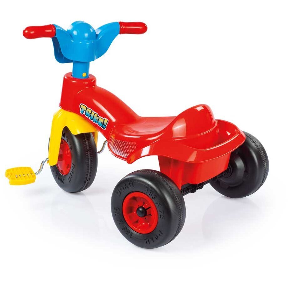 DOLU Tricicleta pentru copii Multicolor din plastic cu roti late si cosulet pentru accesorii