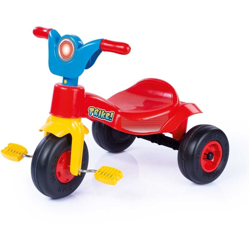 DOLU Tricicleta pentru copii Multicolor din plastic cu roti late si cosulet pentru accesorii