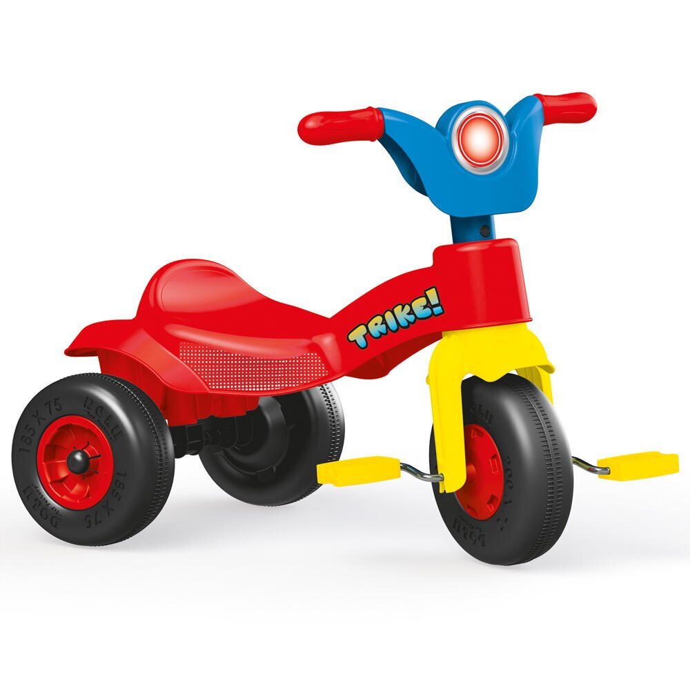 DOLU Tricicleta pentru copii Multicolor din plastic cu roti late si cosulet pentru accesorii