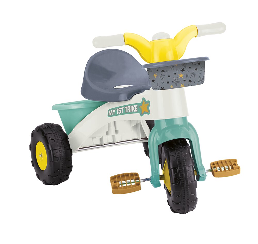 DOLU Tricicleta pentru copii My 1st trike cu pedale claxon si cosulet pentru accesorii de la varsta de 2 ani si pana la 30 kg