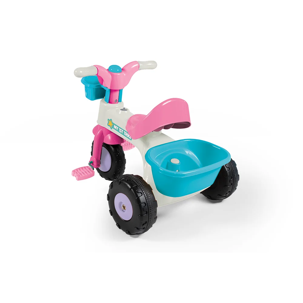 DOLU Tricicleta pentru copii My first trike Roz cu claxon si 2 cosulete