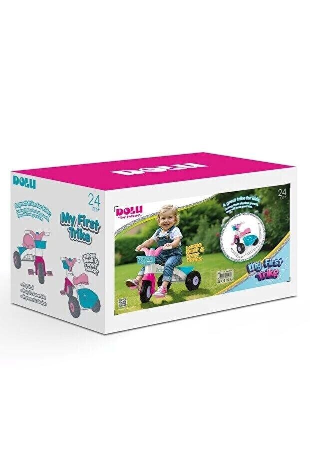 DOLU Tricicleta pentru copii My first trike Roz cu claxon si 2 cosulete