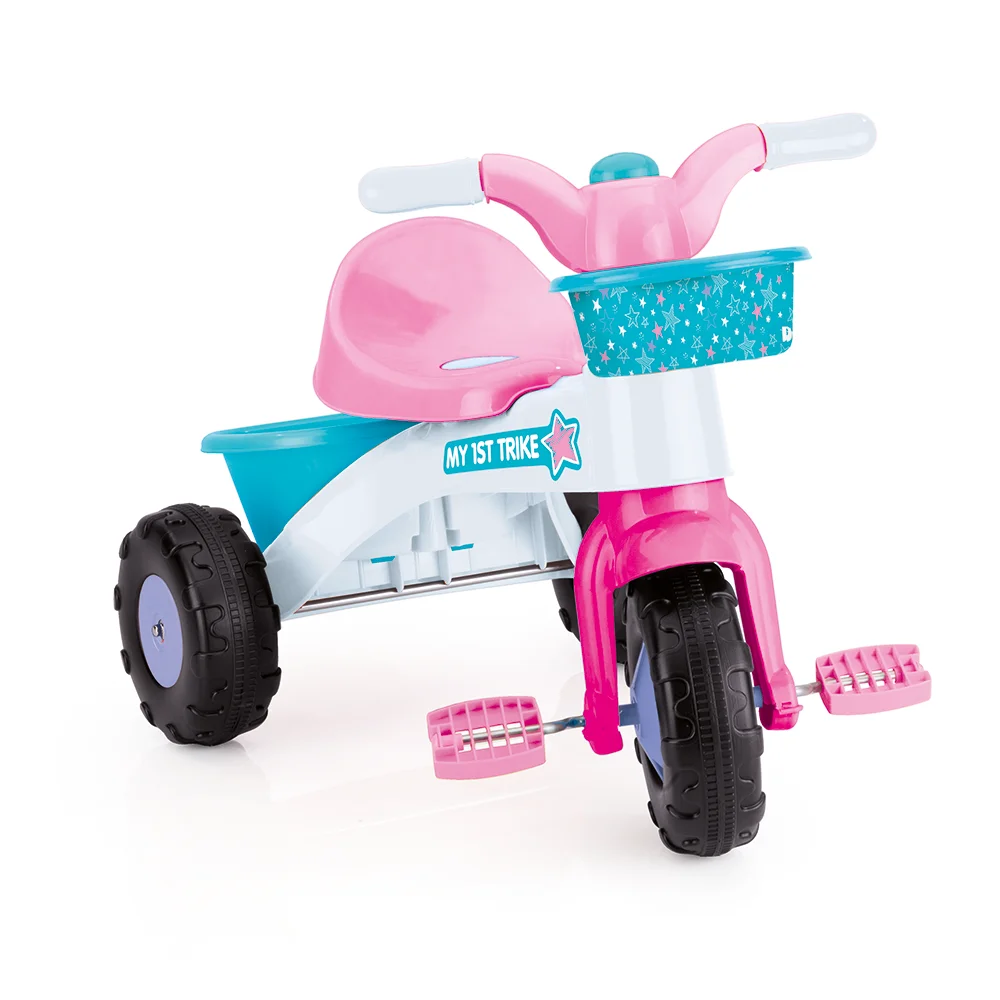 DOLU Tricicleta pentru copii My first trike Roz cu claxon si 2 cosulete