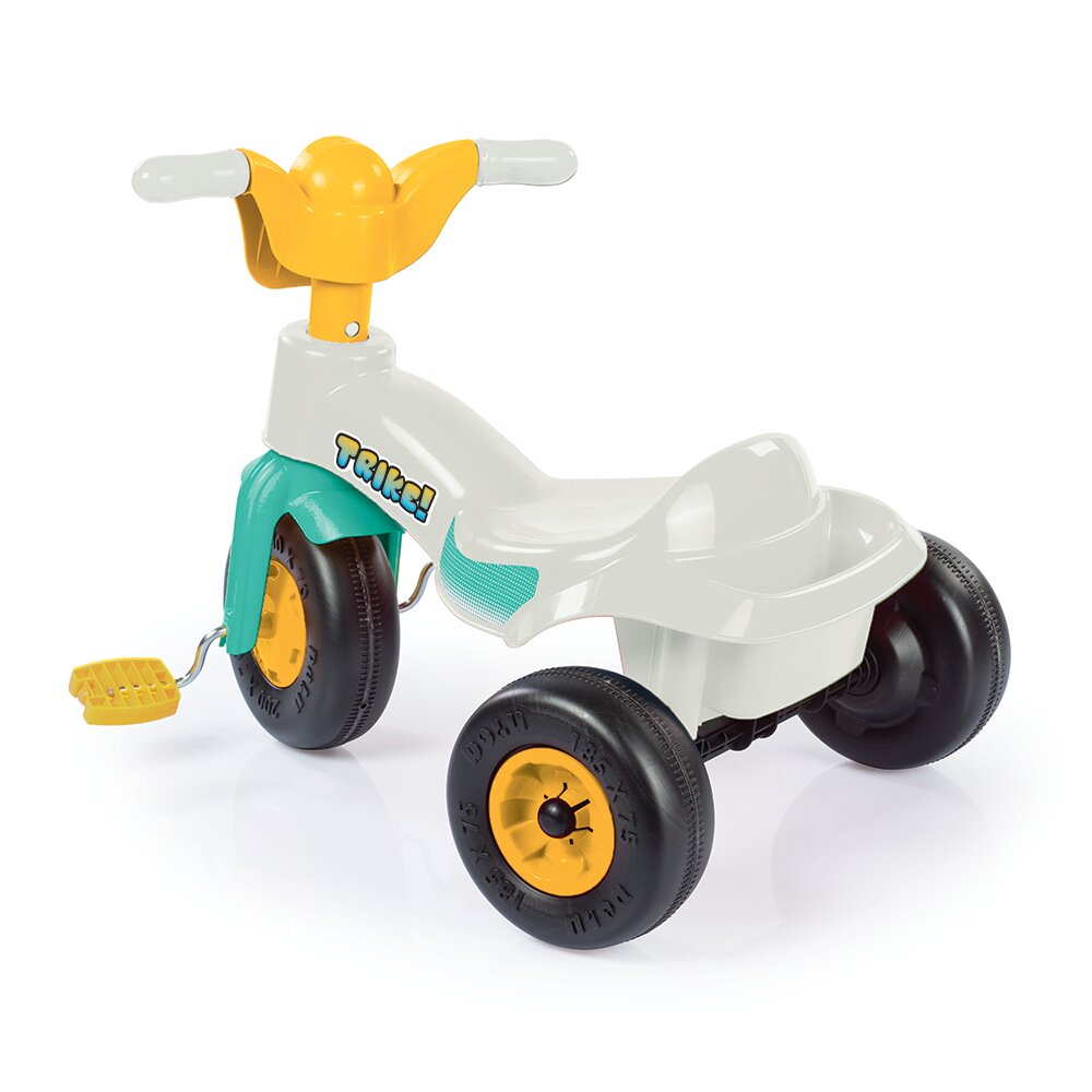 DOLU Tricicleta pentru copii Pastel din plastic cu roti late si cosulet pentru accesorii