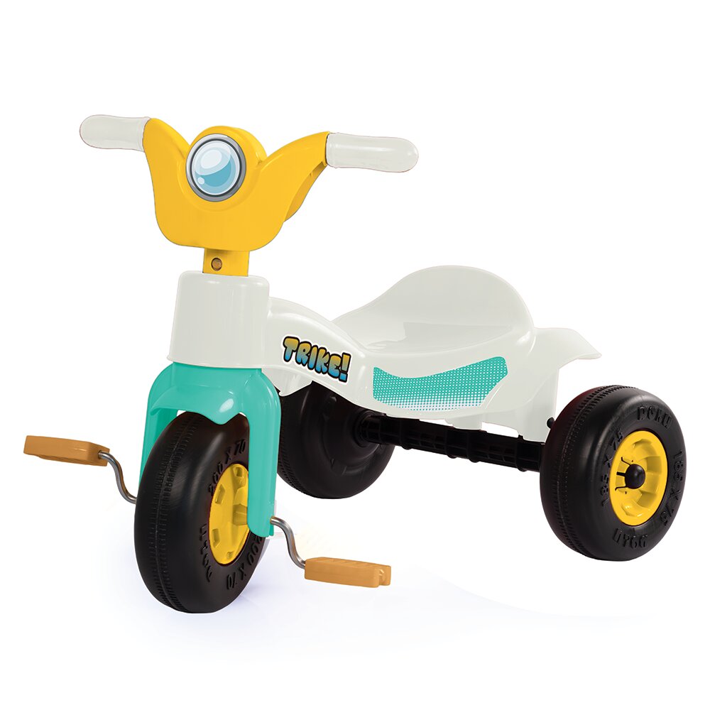 DOLU Tricicleta pentru copii Pastel din plastic cu roti late si cosulet pentru accesorii